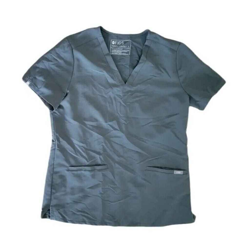 Figs Womens Shirt Size Small Casma Three-Pocket Scrub Gray
